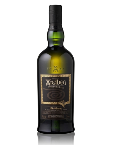 Prende il nome dal leggendario gorgo marino situato a nord dell'Isola di Islay dove questo Ardbeg viene prodotto. E' un malto per palati forti, ricco complesso, potente: sentori di torba, pepe, caffé, frutti di bosco. Finale piccante.
 ARDBEG CORRYVRECKAN